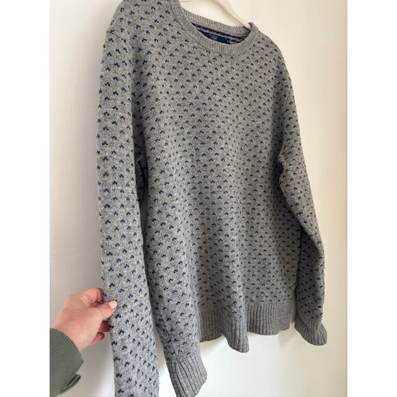 J.Crew VINTAGE 100% Lambs Wool Knitted Sweater - Gray XLT - Picture 1 of 7